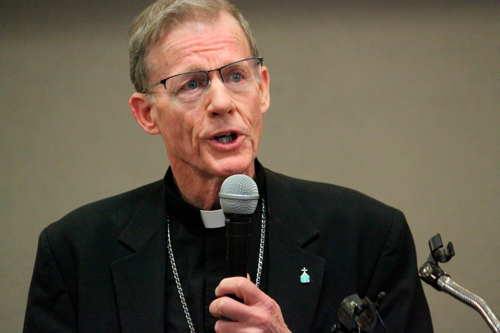 (AP Photo/Susan Montoya Bryan) Archbishop John C. Wester, head of the Archdiocese of Santa Fe, tells reporters the diocese will be filing for Chapter 11 bankruptcy protection next week as clergy sex abuse claims have depleted its reserves. He made the announcement during a news conference in Albuquerque, N.M., on Thursday, Nov. 29, 2018.