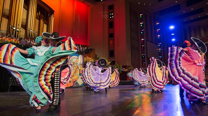 (Rick Egan  |  The Salt Lake Tribune)  Performers rehearse for their performance of “Luz de las Naciones", an annual cultural celebration for Latino youth hosted by the LDS Church, Saturday, Feb. 24, 2018.