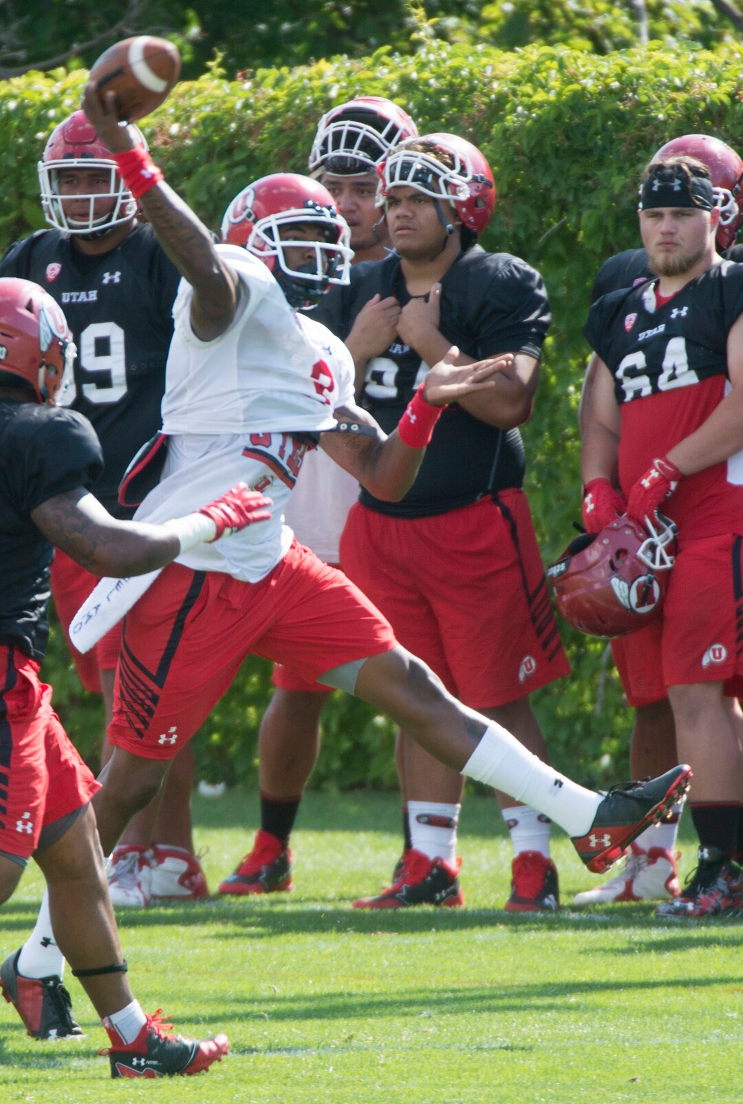 Rick Egan  |  The Salt Lake TribuneUniversity of Utah QB Troy Williams (3) throws a pass in football practice, Monday, July 31, 2017.