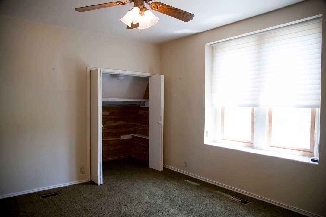 (Stella Yu |  The Salt Lake Tribune) Located at the foot of the state capitol building, the two-story historic home was rebuilt with a new roof, deck and patio cover. The 1,743-square-foot house has two bedrooms, one and a half bath, a livingroom with fireplace, a kitchen, a bar and a formal dining room.