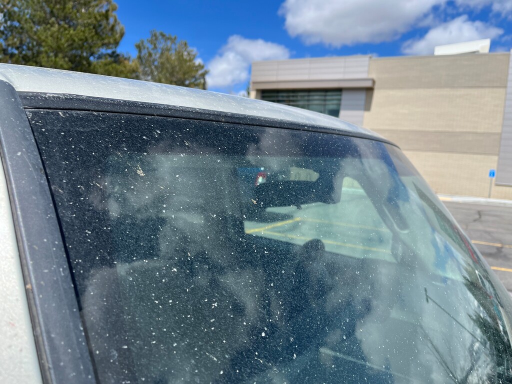 ( Jacob Scholl| The Salt Lake Tribune) Dust from the West Desert rained down on Salt Lake City on Tuesday, April 18, 2023.