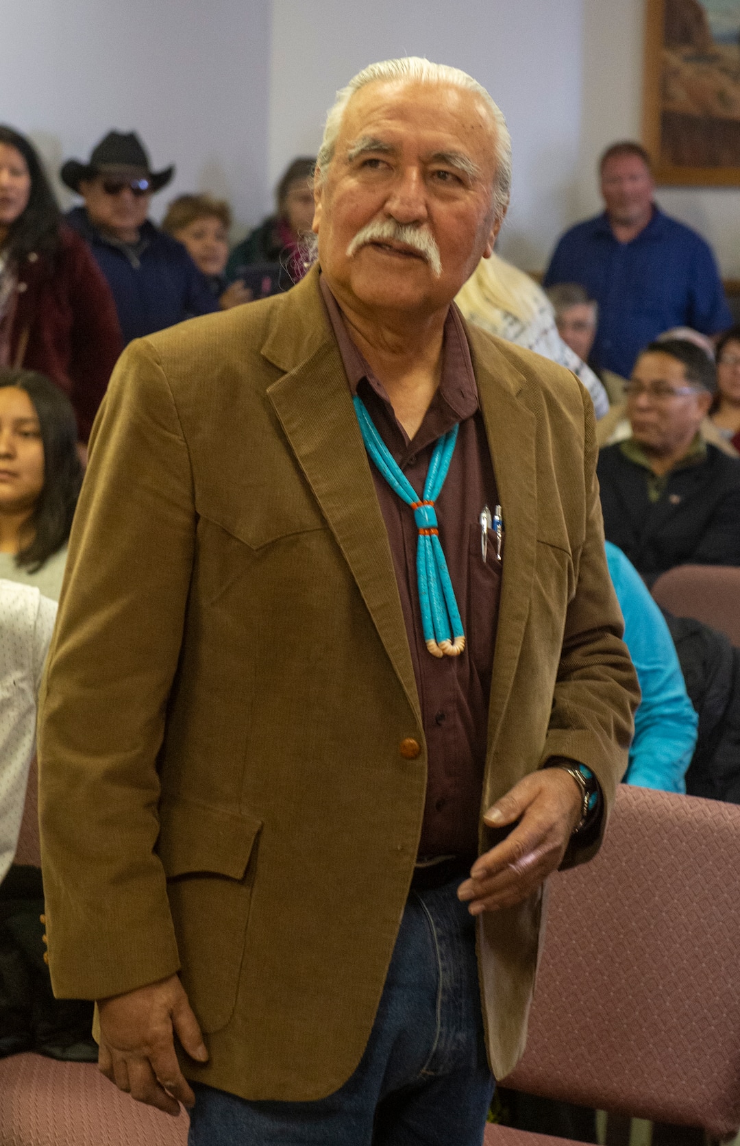 (Rick Egan  |  The Salt Lake Tribune)   Willie Grayeyes poses for a photo after being sworn in to the San Juan County Commission, at the San Juan County Courthouse in Monticello, Monday, Jan. 7, 2019.