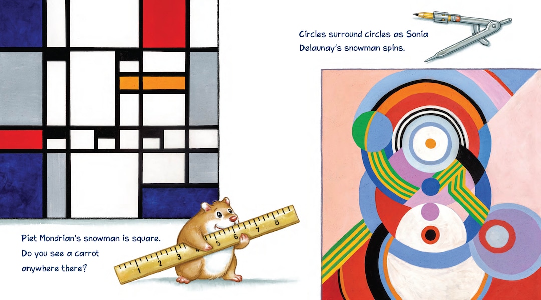 (Courtesy photo) Interior art from Amy and Greg Newbold's newest picture book, “If Picasso Painted a Snowman.”