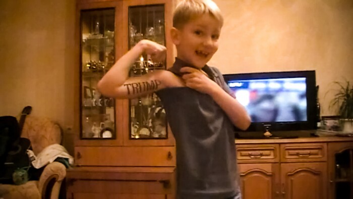 (Courtesy Sundance Institute) A young Russian shows his support for Donald Trump, in a moment from Maxim Pozdorovkin's "Our Next President," which will screen in the World Cinema Documentary competition of the 2018 Sundance Film Festival.