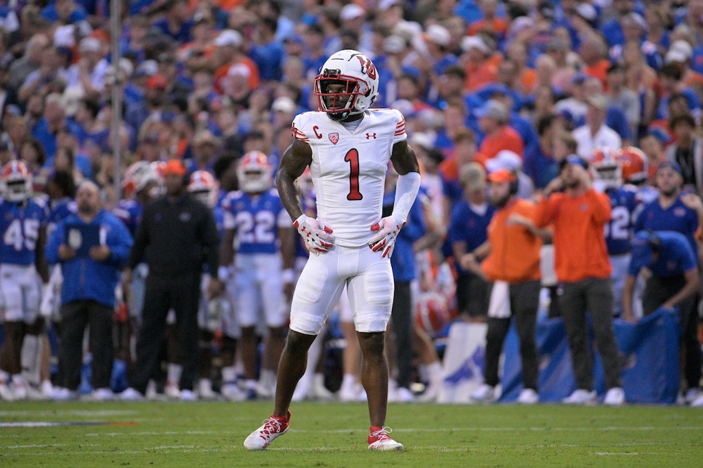 (Phelan M. Ebenhack | AP) Utah cornerback Clark Phillips III (1) during the first half of an NCAA college football game against Florida, Saturday, Sept. 3, 2022, in Gainesville, Fla. The Utes were grounded again as they tried to leave Florida when their charter flight from Gainesville Regional Airport experienced mechanical issues.