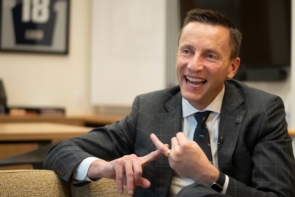 (Rick Egan | The Salt Lake Tribune) Utah State University President Brad Mortensen in his office in Logan, on Friday, Nov. 21, 2025.