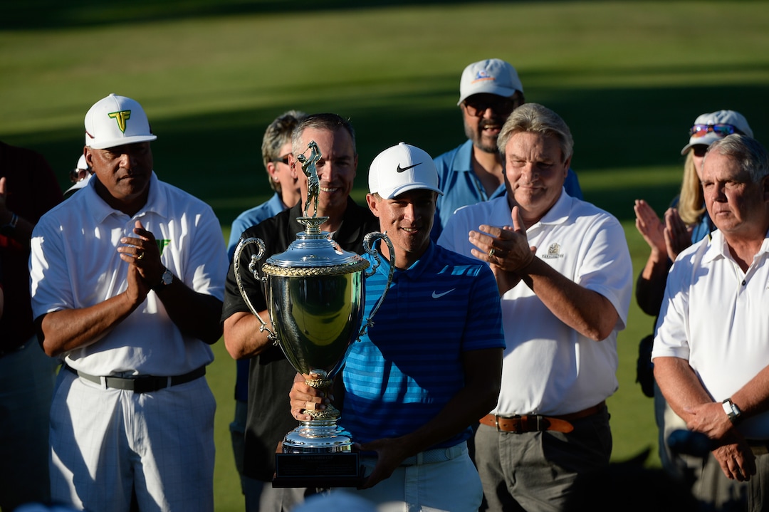 (Francisco Kjolseth  |  The Salt Lake Tribune)  The Billy Casper Cup will be engraved with a new name as Cameron Champ wins the Utah Championship golf event on the Web.com Tour at Oakridge Country Club in Farmington on Sunday, July 15, 2018.
