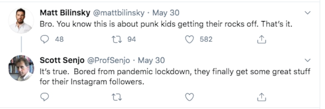 (Screenshot) A tweet from the account @ProjSenjo, linked to a Weber State professor.