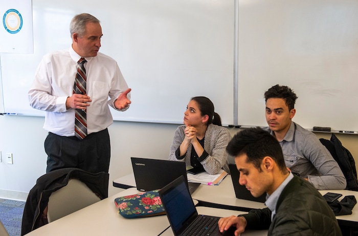 (Rick Egan  |  The Salt Lake Tribune)      Doug McDougal teaches an accounting class at LDS Business College.  The name of the college will soon be changed to Ensign College. Tuesday, Feb. 25, 2020.