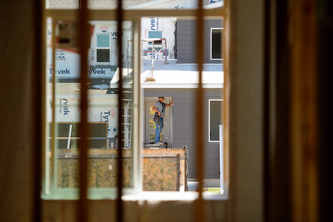 (Trent Nelson  |  The Salt Lake Tribune) Construction of new energy-efficient homes in the Granite Legacy community in South Salt Lake on Tuesday, July 16, 2019. Garbett Homes is behind the project.