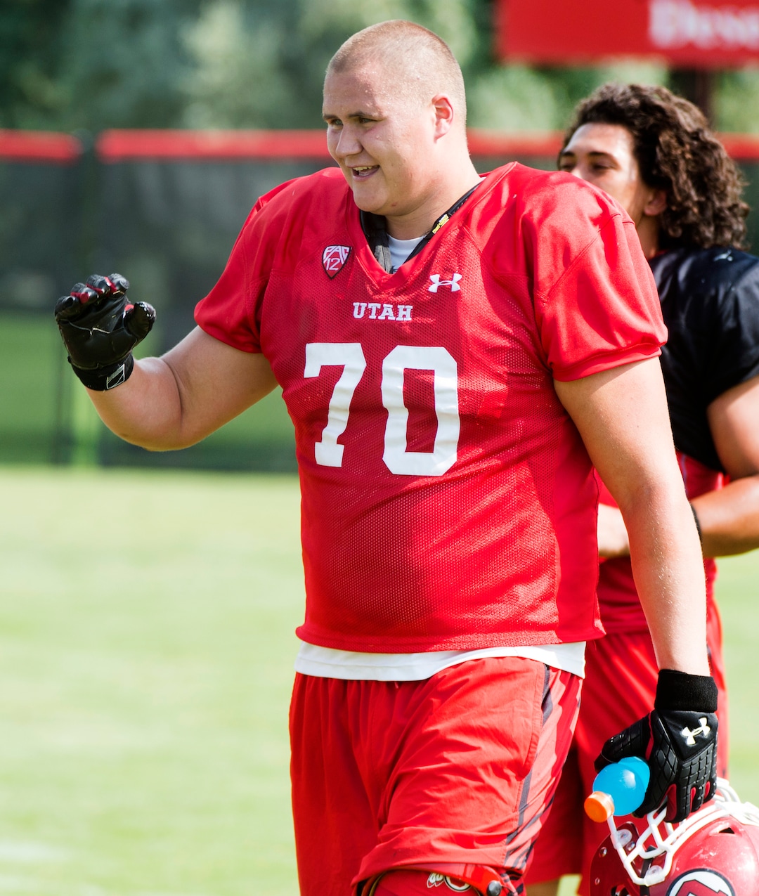 (Rick Egan  |  The Salt Lake Tribune)  Utah left tackle Jackson Barton (70) at football practice, Monday, August 7, 2017.
