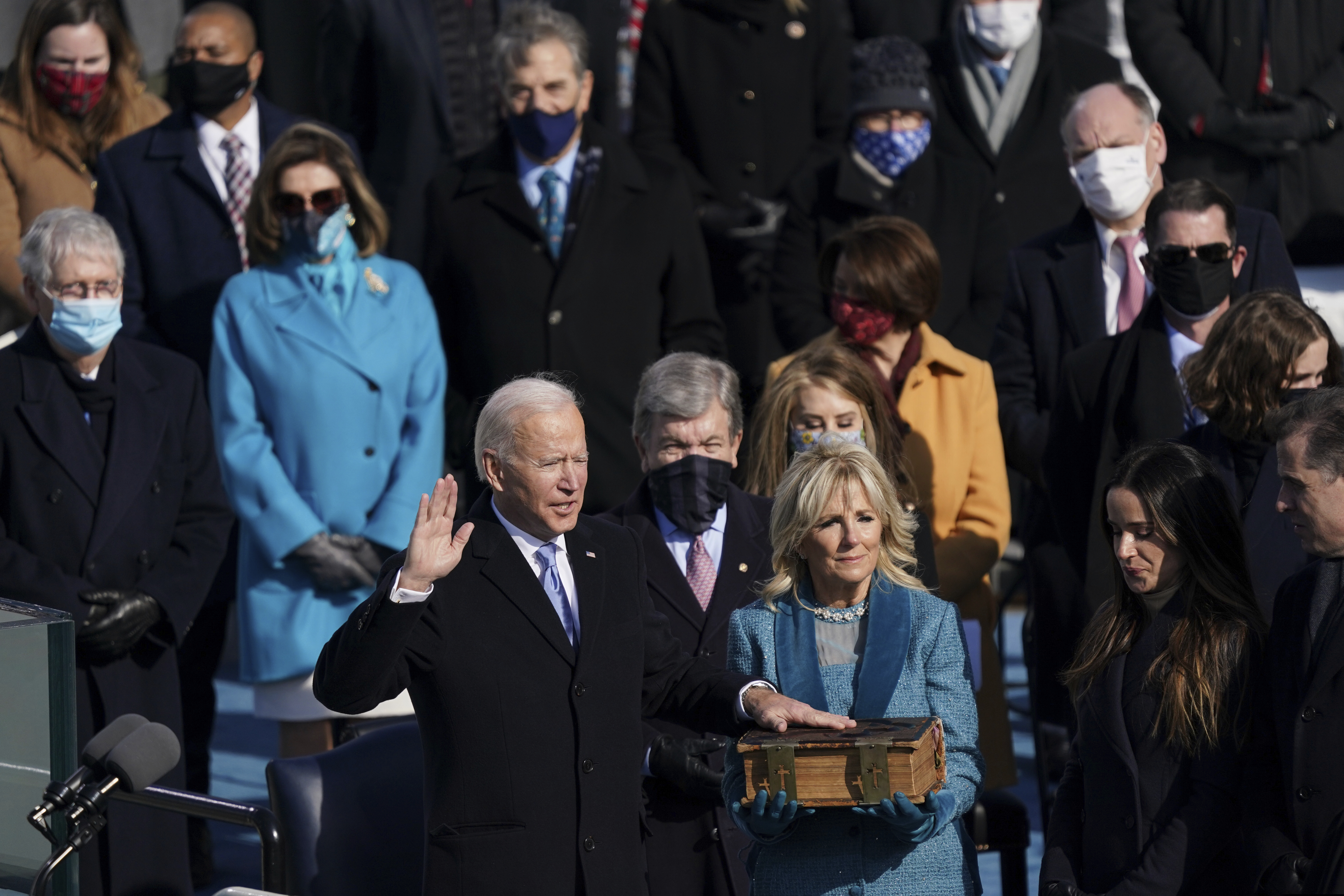 Joe Biden is sworn in as the 46th President of the United States on Capitol Hill in Washington on Wednesday, Jan. 20, 2021. (Erin Schaff/The New York Times via AP, Pool)