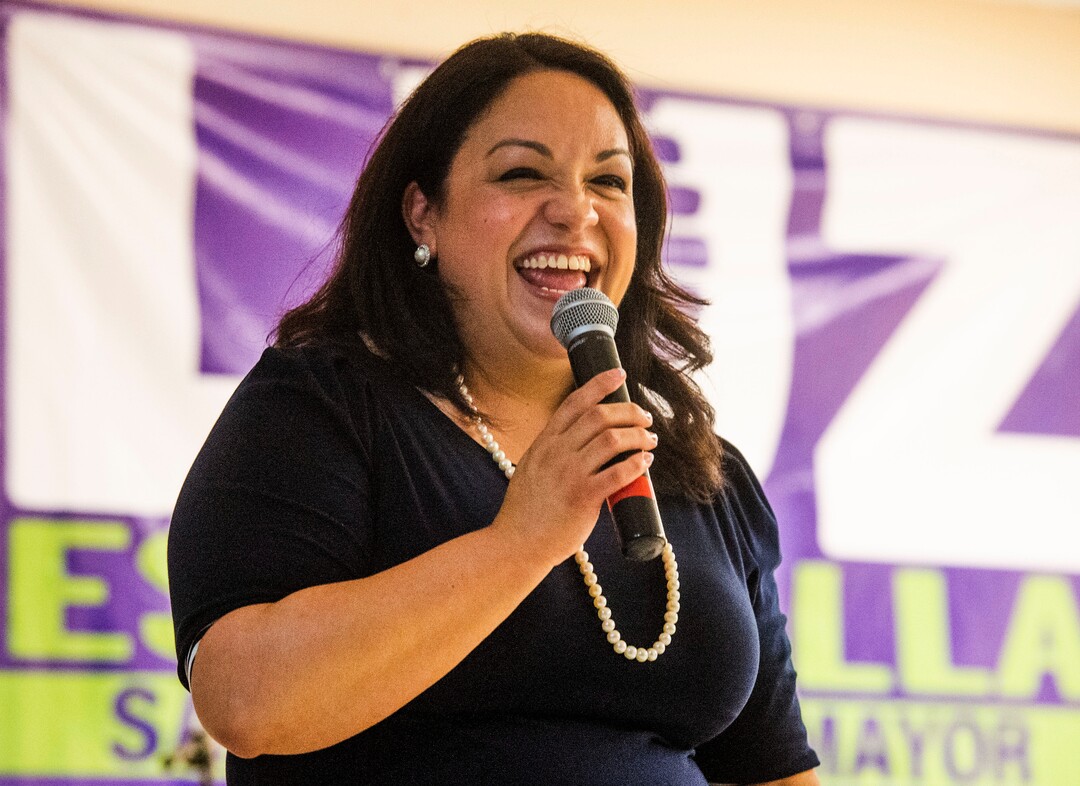 (Rick Egan  |  The Salt Lake Tribune)     Luz Escamilla says a few words to supporters at the end fate ending at her campaign watch party at the Utah State Fairgrounds, Tuesday, Aug. 13, 2019.