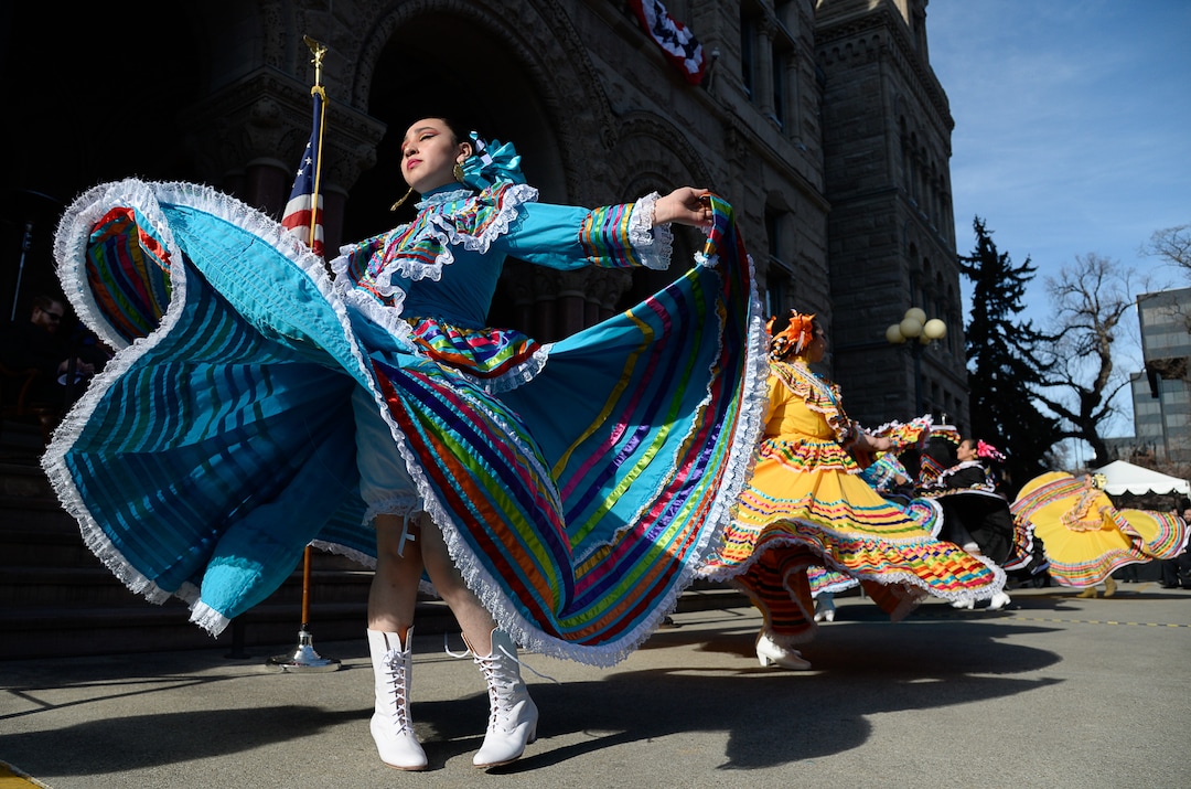 (Francisco Kjolseth  |  The Salt Lake Tribune) The Nonantzin Grupo Folklorico De La Gente Latina performs during inauguration ceremonies outside Salt Lake City Hall where Erin Mendenhall was sworn in as mayor on Monday, Jan. 6, 2020.