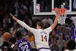 (Bethany Baker | AP Photo) Utah Jazz guard Darryn Peterson (22) looks to shoot as Los Angeles Lakers center Walker Kessler (14) blocks during the first half of an NBA basketball game Sunday, Oct. 25, 2026, in Salt Lake City.