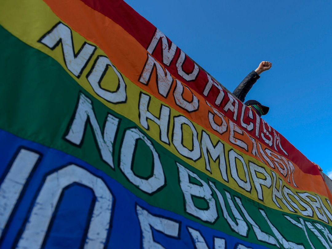 (Leah Hogsten  |  The Salt Lake Tribune) Demonstrators marched from the Utah Capitol down State Street, stopping at every intersection for five minutes in honor of George Floyd, June 8, 2020.