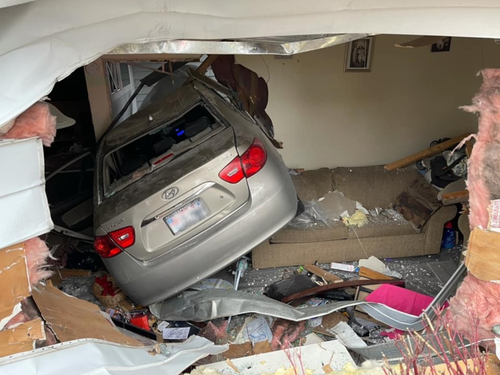 (Courtesy of the South Salt Lake Police Department) A car crashed into an apartment in the 300 block of Summer Pine Drive on Friday, Jan. 22, 2021.