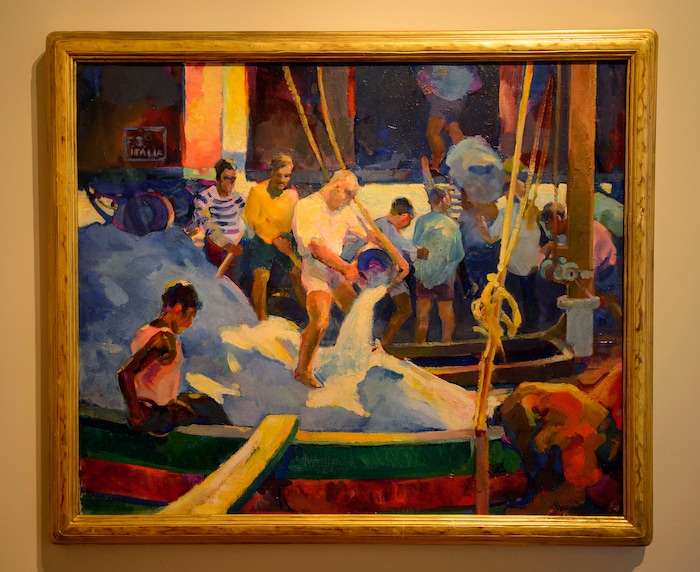 (Steve Griffin  |  The Salt Lake Tribune) This Barse Miller painting is one of 11 historic Utah artworks being sold in a private sealed bid auction for the Logan City School District. The paintings are on display at Dave Ericson Fine Art in Salt Lake City.