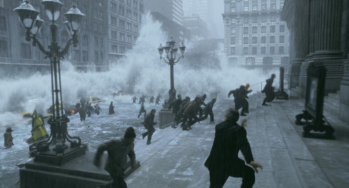 (Courtesy 20th Century Fox) A cold tsunami hits New York, in a scene from director Roland Emmerich's 2004 ice-age disaster thriller "The Day After Tomorrow."