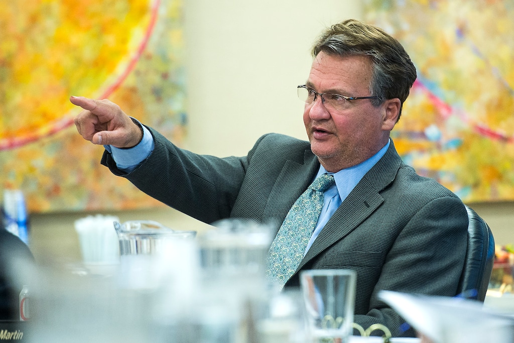 (Chris Detrick  |  The Salt Lake Tribune)  Airport Advisory Board Chair J.T. Martin speaks during a meeting at the Salt Lake City International Airport Wednesday, September 20, 2017.