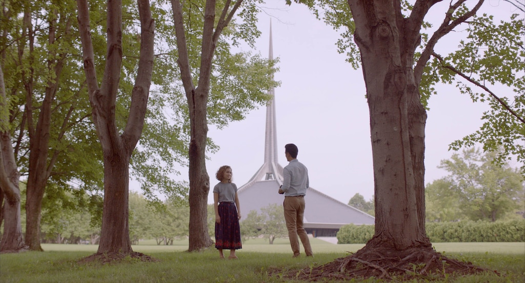 (Elisha Christian  |  courtesy Sundance Institute) Casey (Haley Lu Richardson, left) and Jin (John Cho) talk about life and architecture in the drama "Columbus."