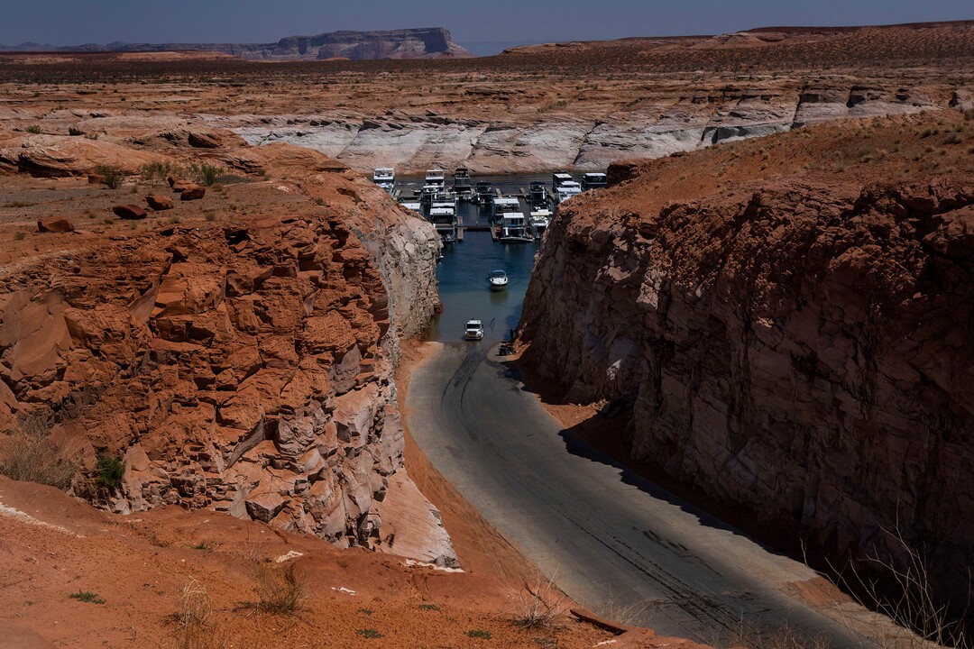 (Rick Egan | The Salt Lake Tribune)  A trailor waits for a boat, at the Antelope Valet Launch Ramp, at Lake Powell, on Tuesday, Aug. 3, 2021.