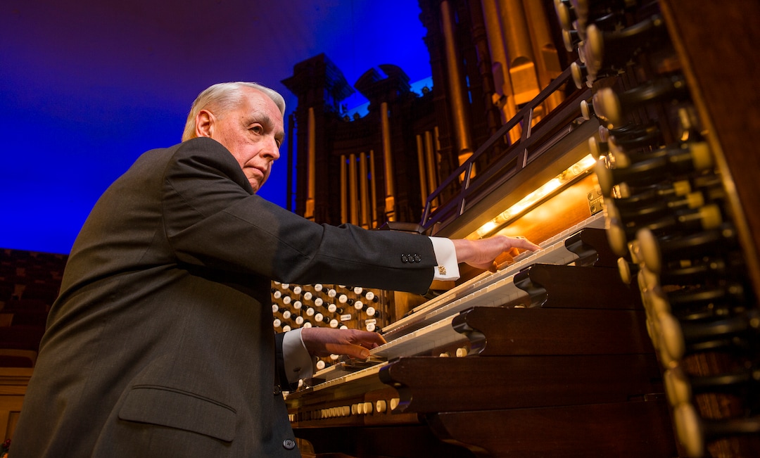 (Leah Hogsten  |  The Salt Lake Tribune) "It's a kind of changing of the guard," said Clay Christiansen, who began his career as organist for the Mormon Tabernacle Choir in1982 and is set to retire after 2018's Spring LDS General Conference. Christiansen is pictured at the Mormon Tabernacle Choir's organ,Thursday, March 1, 2018. 