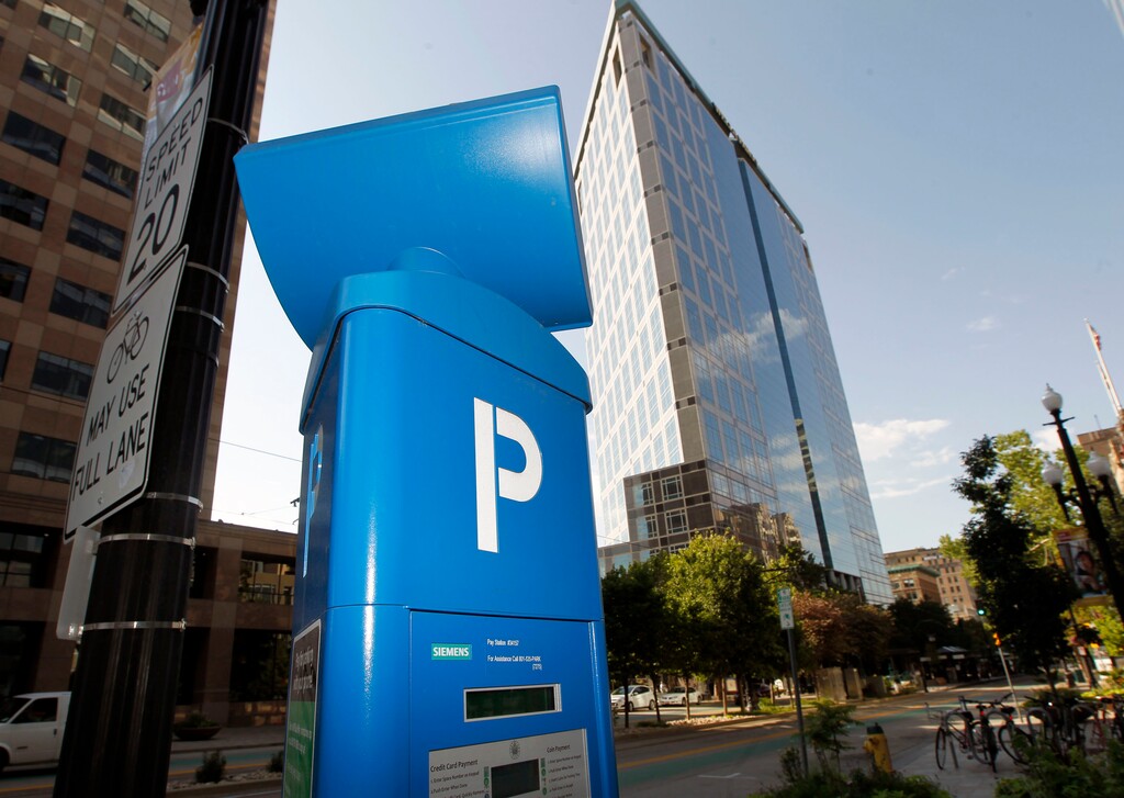 (Al Hartmann | Tribune file photo) A parking meter pay station on Main Street in Salt Lake City.