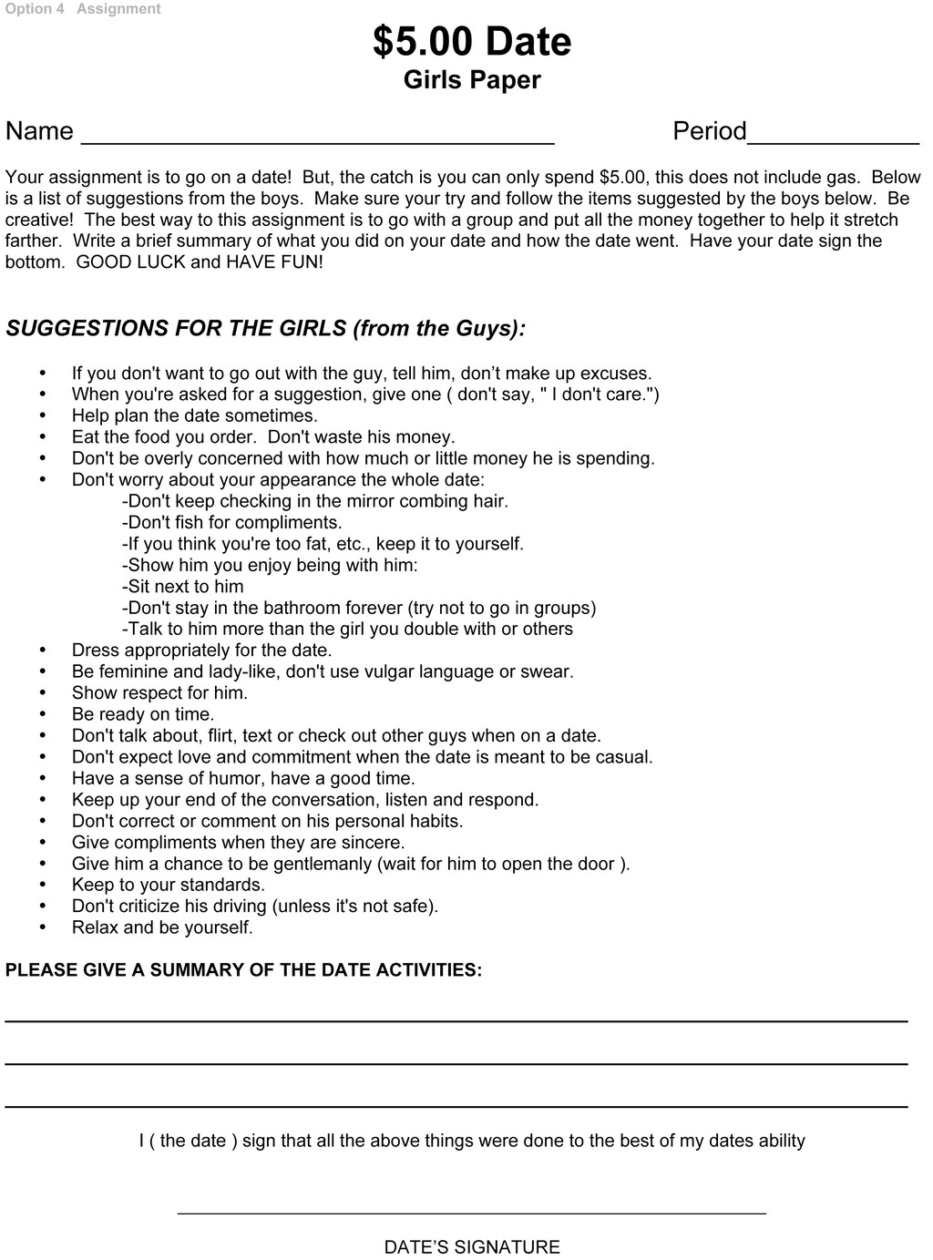 |  Courtesy Utah Education NetworkA dating assignment. 