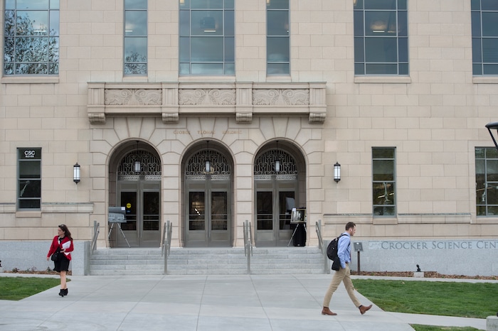 (Rick Egan  |  The Salt Lake Tribune)     The new Gary and Ann Crocker Science Center on Presidents Circle, Thursday, April 19, 2018.



