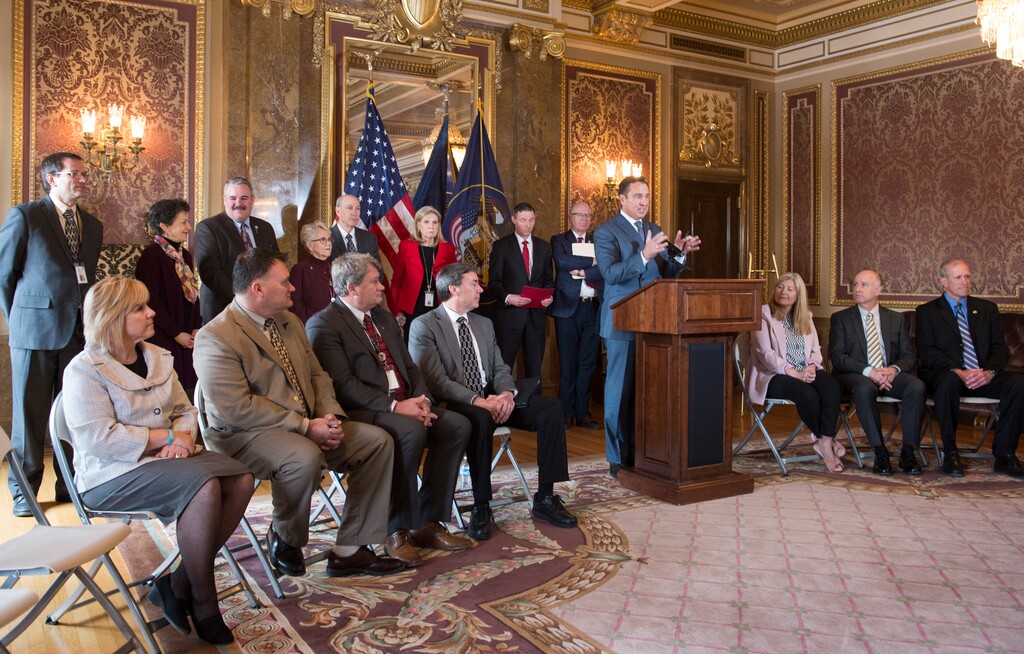 (Rick Egan  |  Tribune file photo)   Utah House Speaker Greg Hughes talks about the new School Safety Commission during a news conference at the State Capitol, Thursday, March 1, 2018.