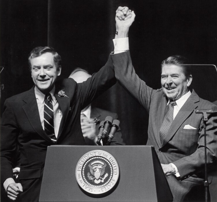 (Tribune file photo) Sen. Orrin Hatch and Pres. Ronald Reagan in 1982. 