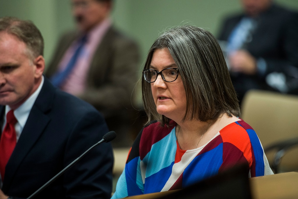 (Chris Detrick | The Salt Lake Tribune)
Attorney Karra Porter speaks during a Judiciary Interim Committee Wednesday, November 15, 2017. Porter filed a lawsuit on Monday challenging Utah's cash-bail system. She said more litigation will be coming if Utah officials don't change their practices.