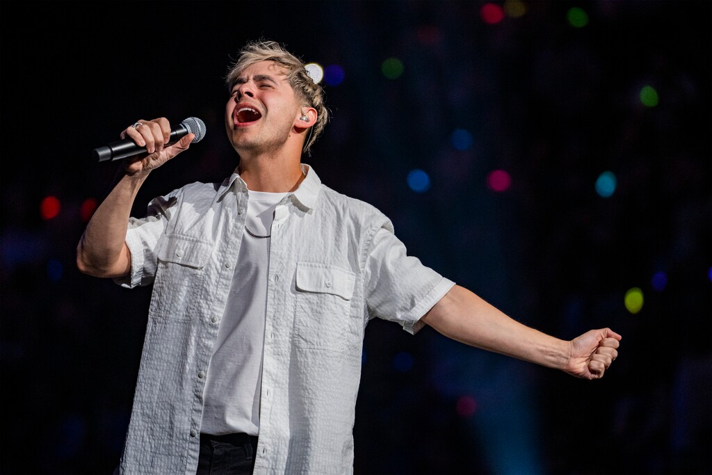 (Rick Egan | The Salt Lake Tribune) David Archuleta performs at the LoveLoud Festival in Salt Lake City in May 2022. The singer has decided to step away from The Church of Jesus Christ of Latter-day Saints.