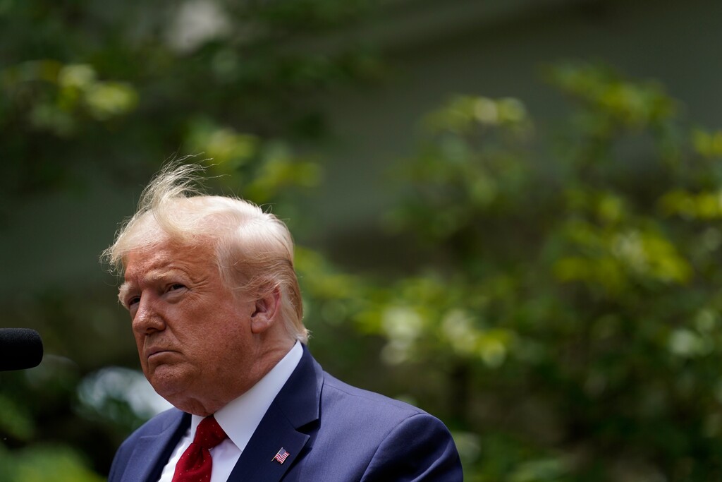 (Evan Vucci | AP file photo) President Donald Trump speaks during an event on police reform, in the Rose Garden of the White House in Washington on June 16, 2020.