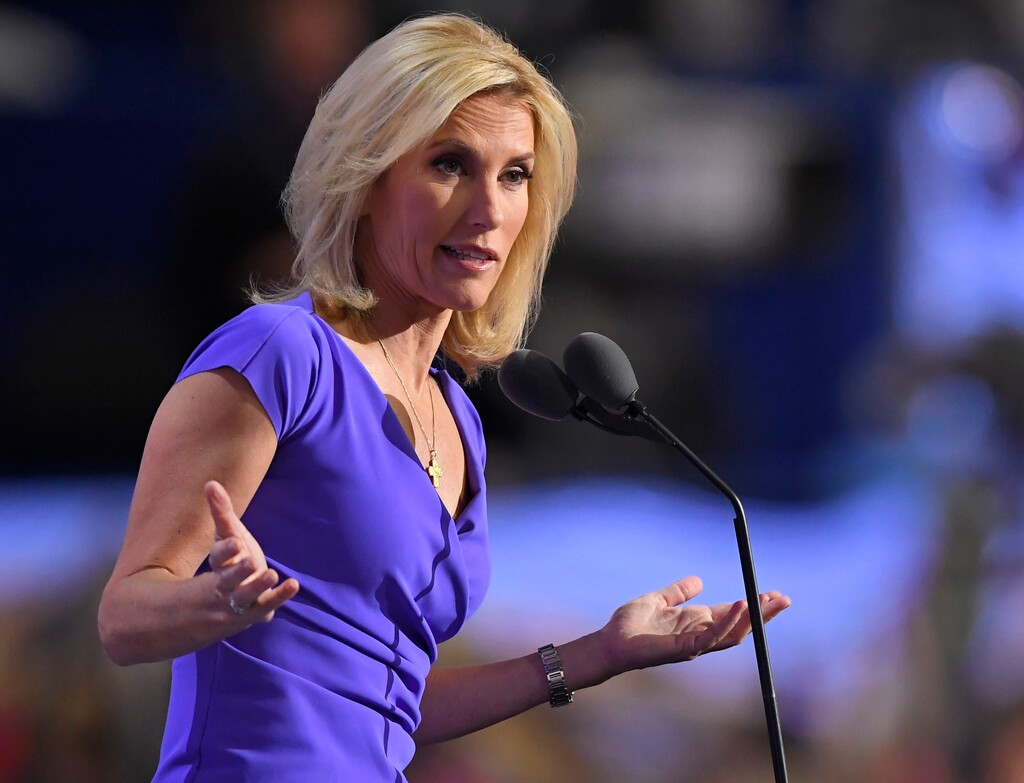 FILE - In this Wednesday, July 20, 2016, file photo, conservative political commentator Laura Ingraham speaks during the third day of the Republican National Convention in Cleveland. Ingraham says she disavows the support of white nationalists and claims that her views about the nation's demographic changes have been distorted. The Fox News personality responded to critics of her commentary that massive demographic changes that most Americans don't like have been forced upon the country by legal and illegal immigration. (AP Photo/Mark J. Terrill, File)