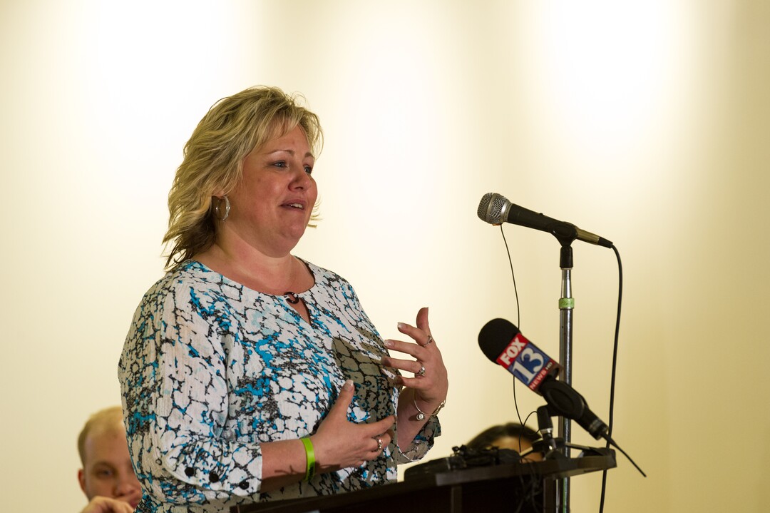 Alex Gallivan  |  Special to the Tribune Josh HoltÕs mother, Laurie in speaks about her son Riverton, Monday, May 28,2018