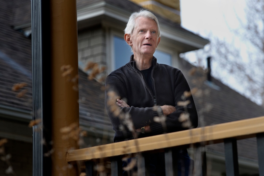 (Scott Sommerdorf |  Tribune file photo)
Jim Lamm, a New York transplant, was out of work and about to be homeless. No Utah agency could help him. But after a Tribune story describing his plight ran on Dec. 26, the community responded, and now Lamm has lots of work, including painting this Avenues house, Jan. 31, 2018.