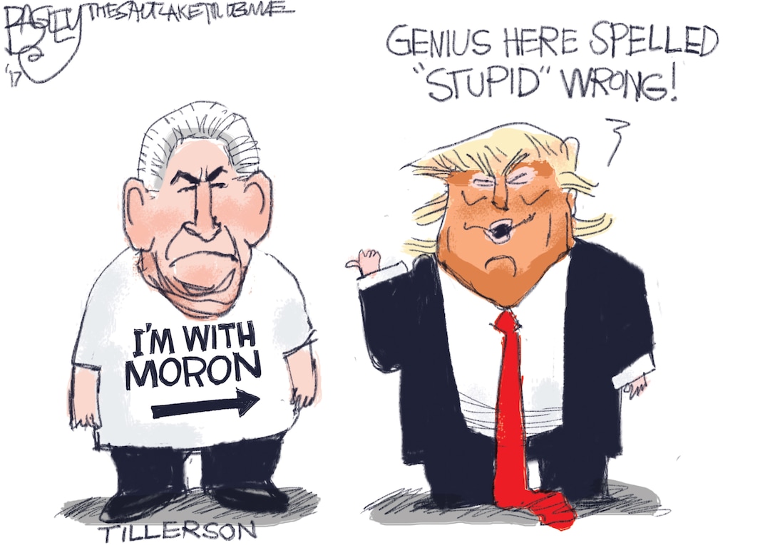 (Pat Bagley | The Salt Lake Tribune) This Pat Bagley cartoon, titled "Trump IQ Test," appears in The Salt Lake Tribune on Tuesday, Oct. 10, 2017.