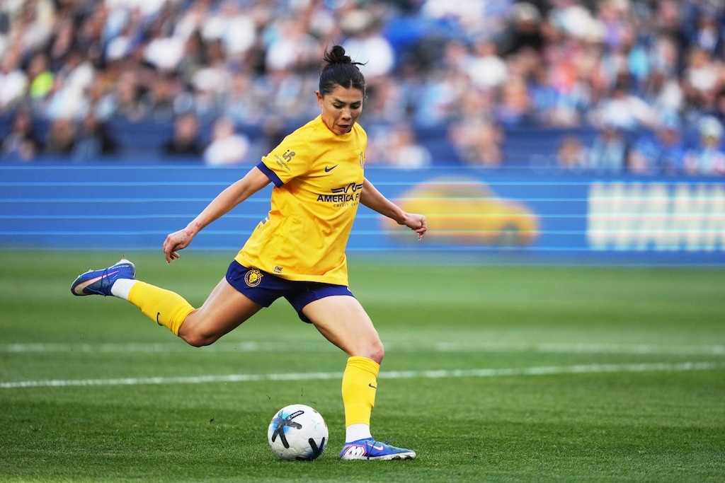 Utah Royals forward Kiana Palacios, shown during a game in April, scored her first NWSL goal on Saturday as the Royals beat Denver Summit FC 2-1. (AP Photo/Lindsey Wasson)