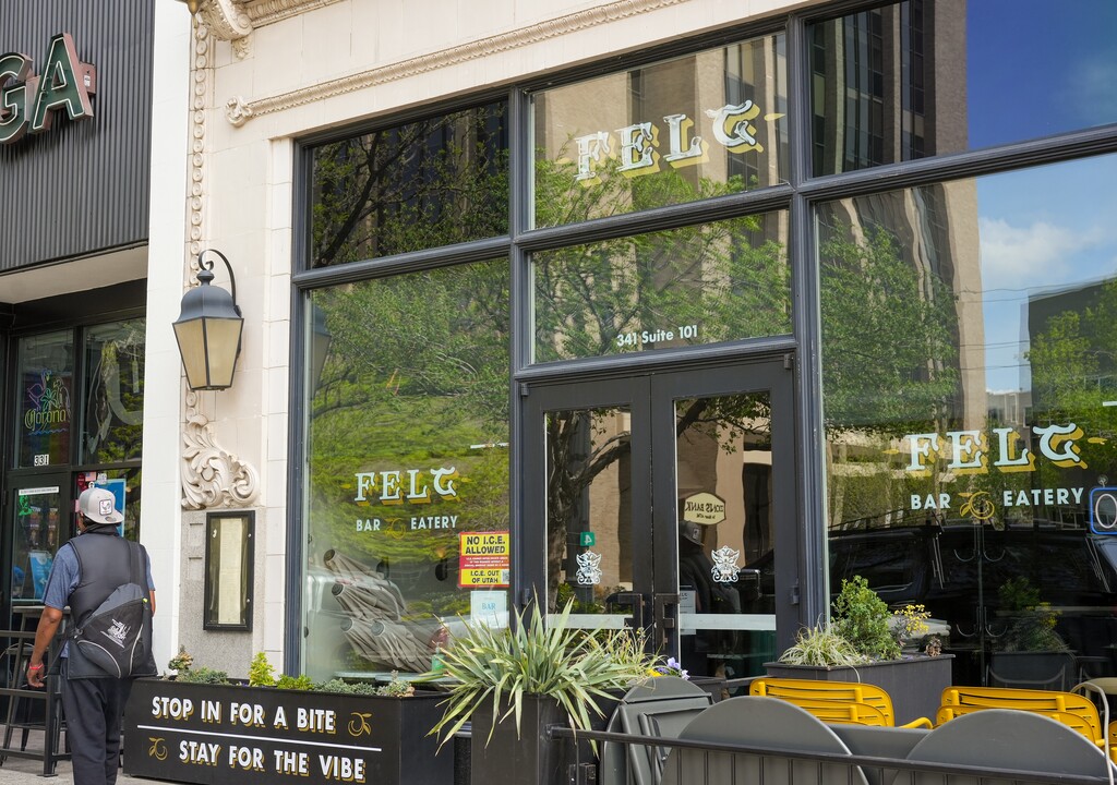 (Chris Samuels | The Salt Lake Tribune) The front of Felt Bar & Eatery, shown on Tuesday, March 31, 2026. Chef Travis Herbert of Felt was chosen as a James Beard Award finalist for best chef in the Mountain region.