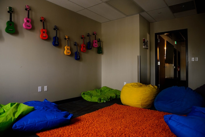 (Trent Nelson  |  The Salt Lake Tribune) A room in the teen learning center at the Murray Boys & Girls Club on Thursday, May 14, 2020. The Boys & Girls Club has moved activities online for all of their members. Teens are meeting via zoom and the club is using Facebook to post activity videos for younger kids.