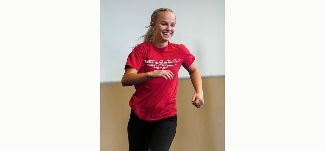(Rick Egan | The Salt Lake Tribune)   Sage Mortimer, the best female wrestler in Utah and one of the best in the country, works out with her team at American leadership Academy, Thursday, Feb. 4, 2021.