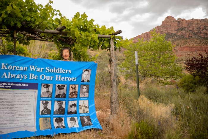 (Trent Nelson  |  The Salt Lake Tribune) Sunny Lee works with the South Korean government to bring the families of MIA Korean War veterans to South Korea where they are honored for their family member's service. Lee was photographed at her Springdale home on Tuesday, May 19, 2020.