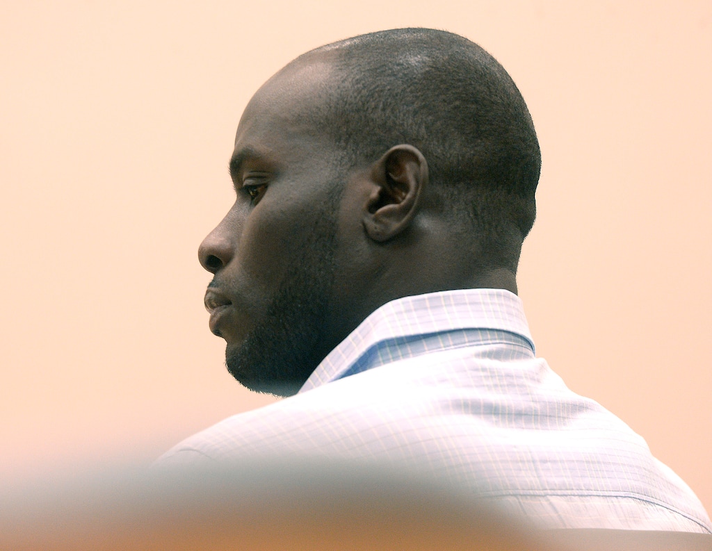 (Al Hartmann  |  The Salt Lake Tribune) 	Nasiru Seidu listens to opening statements at his trial in Provo Tuesday Oct. 10.   He is accused of raping a BYU student at her off-campus apartment two years ago.  