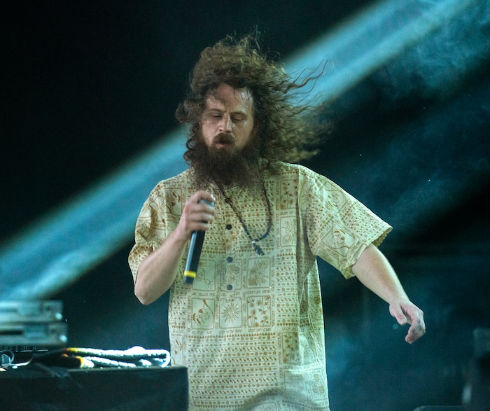 (Rick Egan  |  The Salt Lake Tribune)      Brothers Kevin and Jeff Saurer perform as Hippie Sabotage, at the twilight concert series, at the Gallivan Center, Saturday, July 20, 2019.