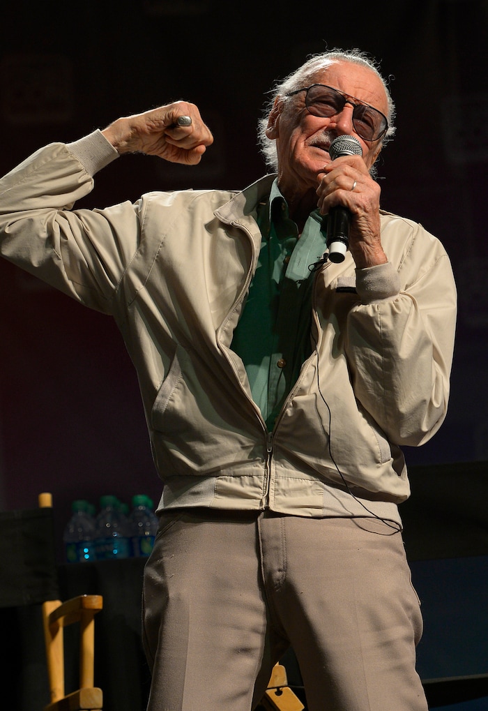 Leah Hogsten  |  The Salt Lake Tribune
 Stan Lee, "Stan the Man," the legendary former head of Marvel Comics yells "Excelsior!" at Salt Lake Comic Con, September 6, 2014 at the Salt Palace Convention Center. Lee is credited with co-creating many of MarvelÕs best-known characters, including Spider-Man, the Fantastic Four, the X-Men, the Incredible Hulk, Iron Man, Thor, Daredevil, Doctor Strange, and others.
