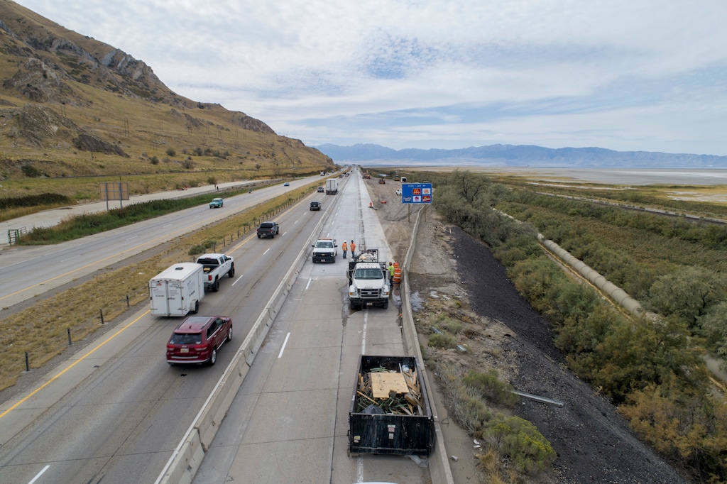 (Courtesy Utah Department of Transportation) A project to add an auxiliary lane on I-80 in Tooele County is about to open six months early.