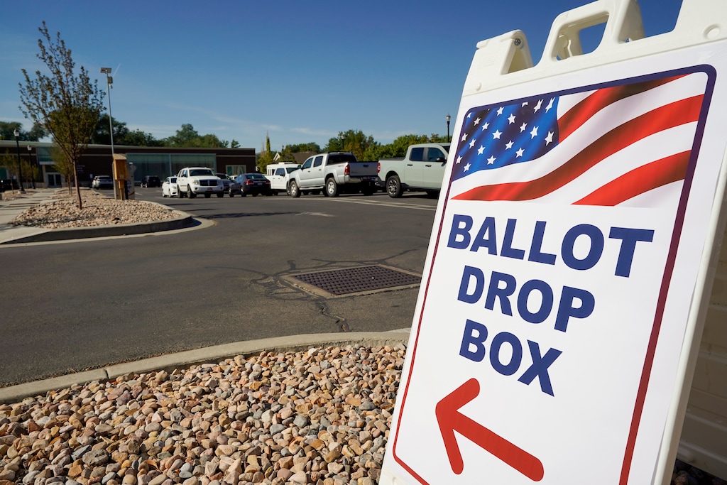 (Chris Samuels | The Salt Lake Tribune) A ballot drop box in Riverton, Tuesday, Aug. 12, 2025.