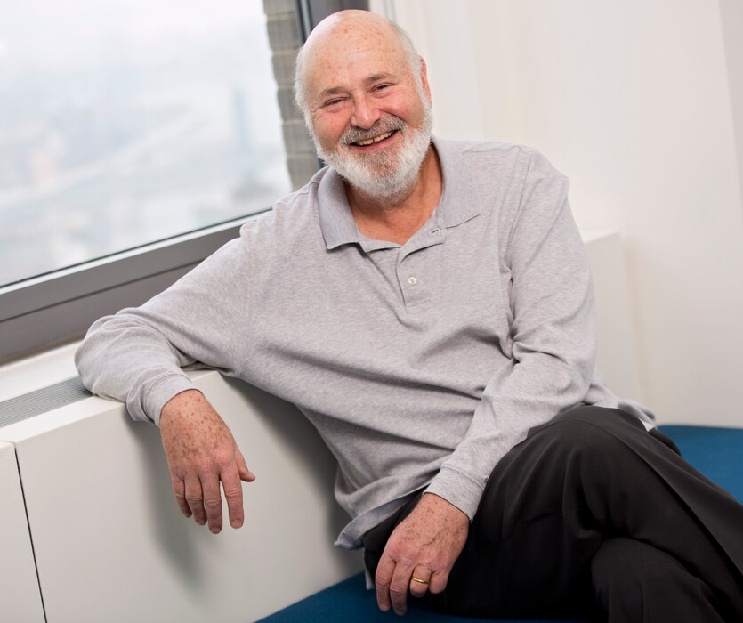 In this May 2, 2016 photo, writer-director Rob Reiner poses for a portrait in New York. Reiner has always had an affinity for the father-son story and has explored the theme and his own life in films like "Stand By Me" and "A Few Good Men," but none have come so close as "Being Charlie," loosely based on his son Nick Reiner's struggles with drugs. (Photo by Brian Ach/Invision/AP)